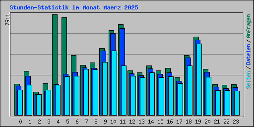 Stunden-Statistik im Monat Maerz 2025
